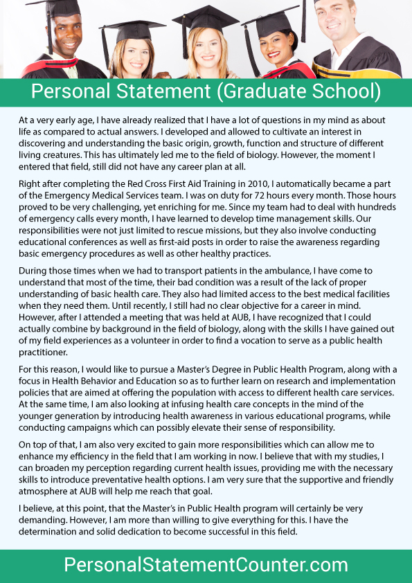 Public health graduate admissions essay
