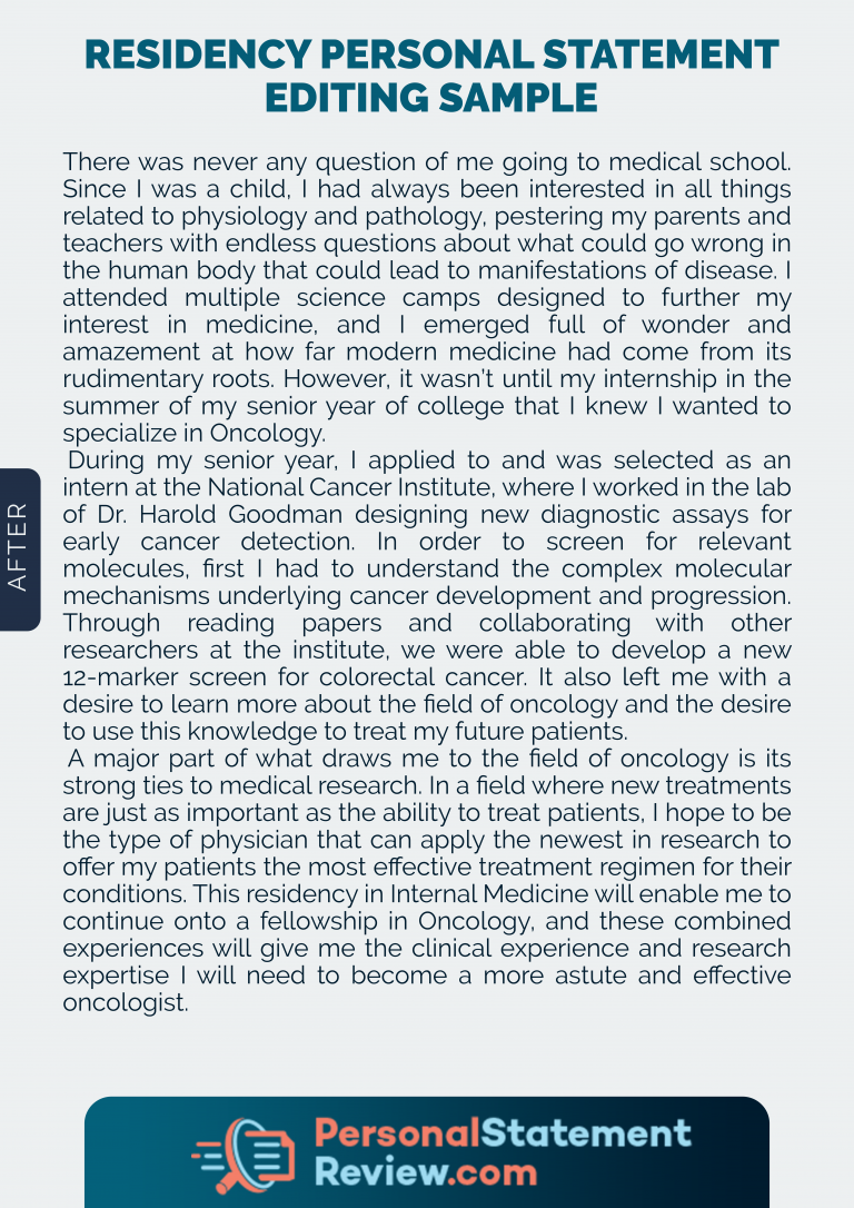 Personal statement for residency picture