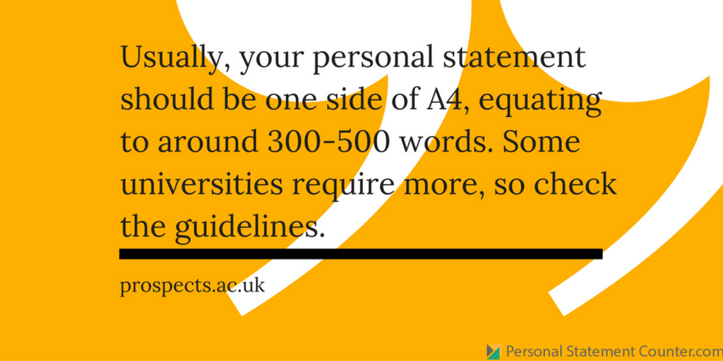 personal statement for postgraduate application length