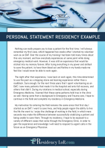 personal statement residency example