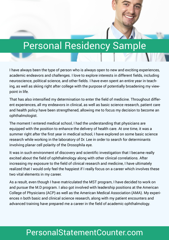 personal statements residency