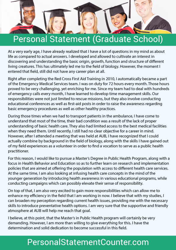 personal statement school principal